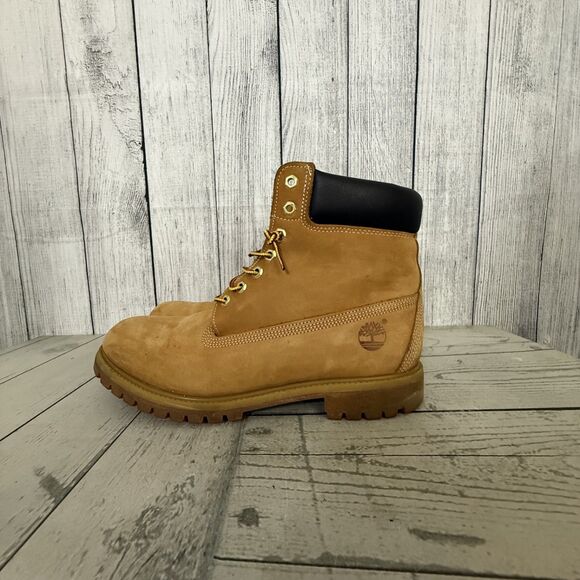 Timberland Boots Wheat Mens Size 12 Nubuck Premium Waterproof Workwear 10061 - Picture 1 of 9